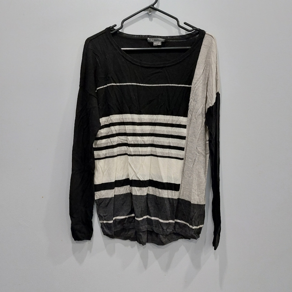 Vince Colourblock Striped Merino Wool Sweater